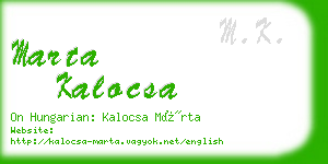 marta kalocsa business card